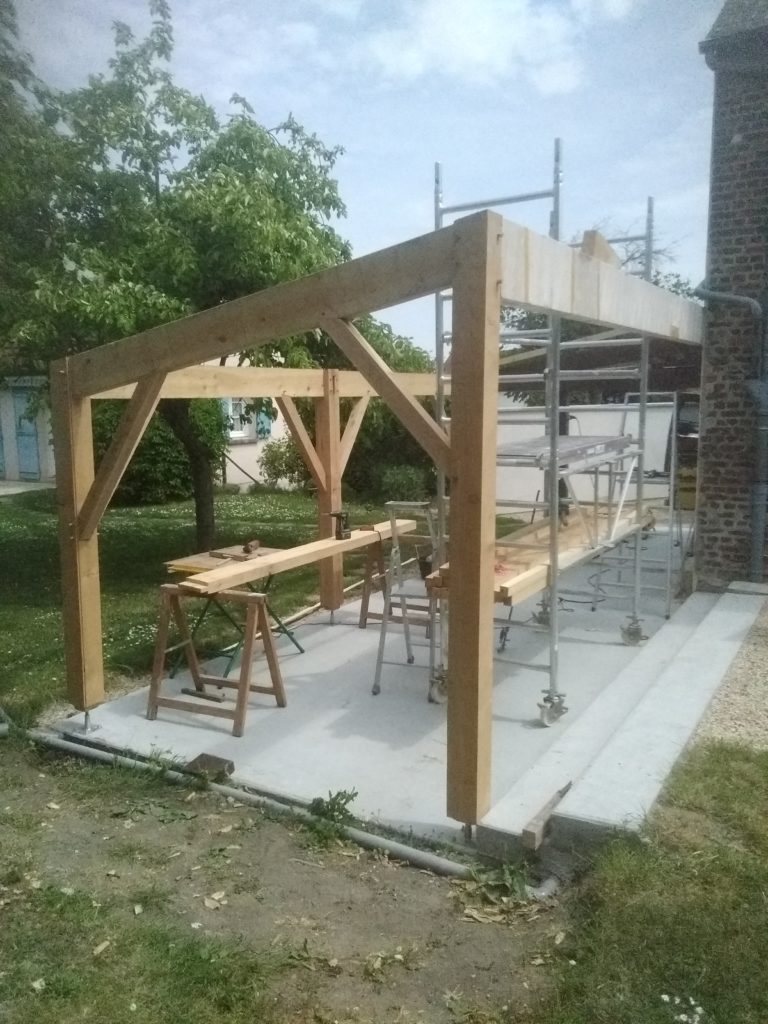 appentis pergola bardage 